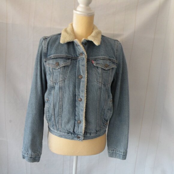 Levis Strauss & Co. women’s Jean Jacket size Medium With Sherpa Fleece Lining - Picture 10 of 16